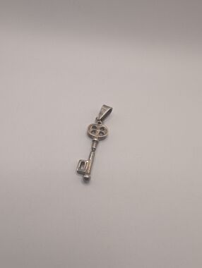 Silver Key Pendant Necklace Charm